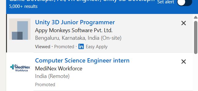 AR/VR Development (Unity) internship jobs in Indore